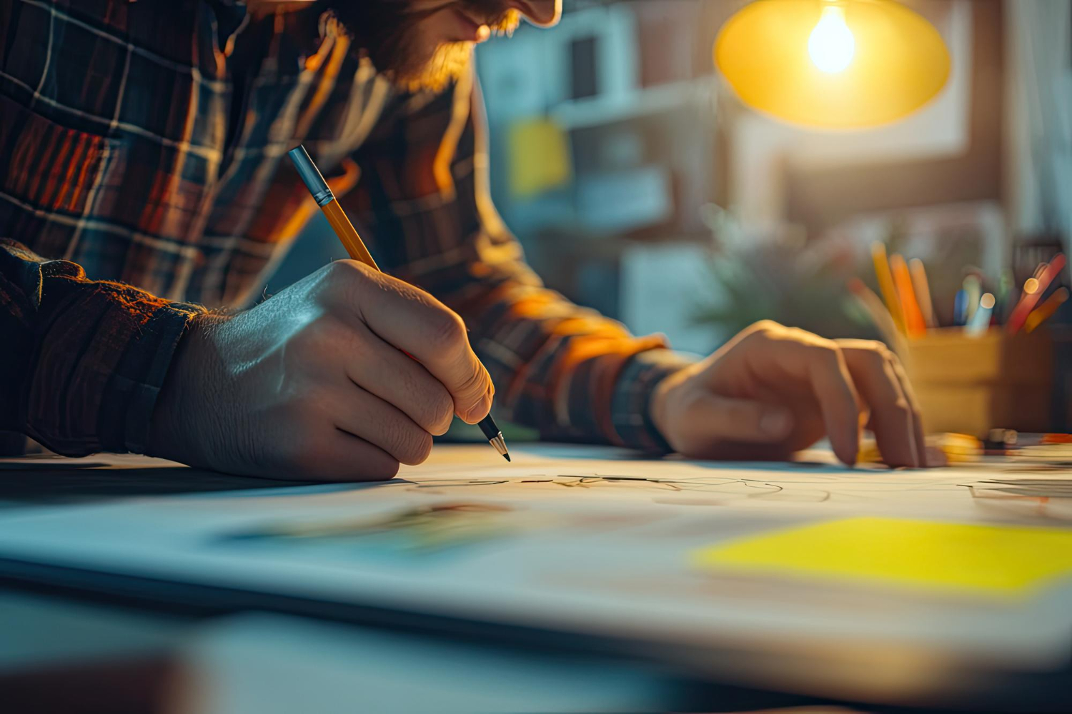 LUMEN creative team member working on a branding and website strategy for a modern business.